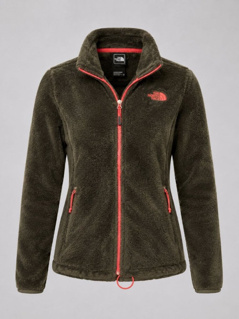 The North Face Osito Women's Medium Fleece Jacket Olive Green Full Zip Soft Warm
